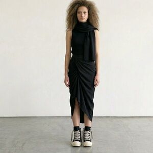 SHEIN Skirt based on Max Mara Black Draped Women’s Skirt - Classic Minimal Style